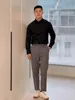 2024 New Spring Summer Breathable Business Casual Office Mens Suit Pants Versatile Solid Color Fashion Straight Trousers Male 2