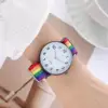 Rainbow color ultra-thin canvas strap 12 digital watch 3