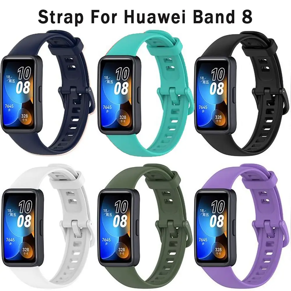 

Ремешок сменный для смарт-часов Huawei Band 8, мягкий силиконовый спортивный браслет для Huawei Band8, аксессуары для наручных часов