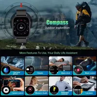 Nouvelle montre intelligente militaire GPS avec boussole GPS intégrée, altimètre barométrique, étanche 10ATM IP69K, AMOLED, appel Bluetooth, smartwatch 2