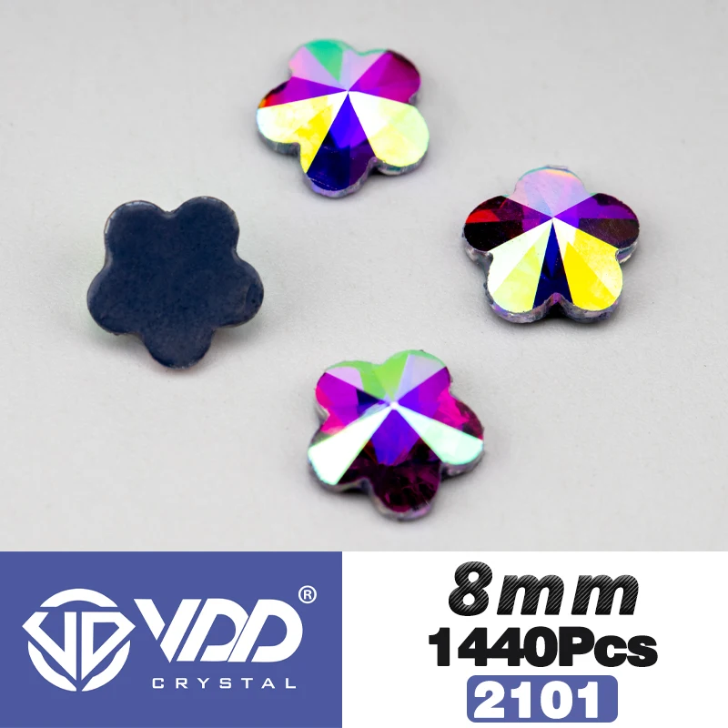VDD Großhandel 1440 Stück Rechteckige Glasrhinestones Kristall AB Flatback Hotfix Strass Form 3D Steine für Nagelkunst DIY Dekorationen – Detail 7