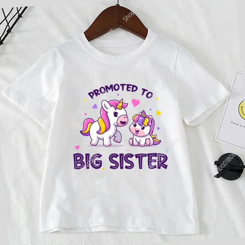 

Girls Promoted To Be Big Sister Tshirt Kid's BIG SISTER Design Tops Cartoon Boy Clothes World's Best Sister Children's Shirt