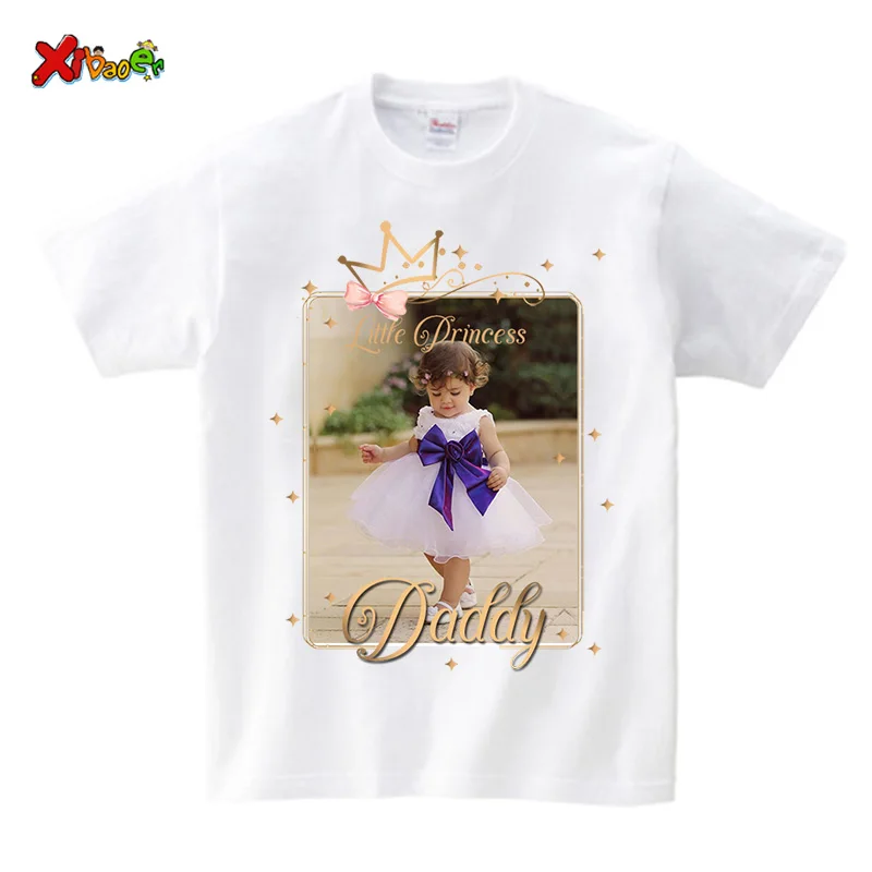 Girl Family Birthday Shirt Princess Crown Birthday Photo Shirt Custom Name Tee Picture Tshirt Girl Matching Outfits Holiday Gift 3