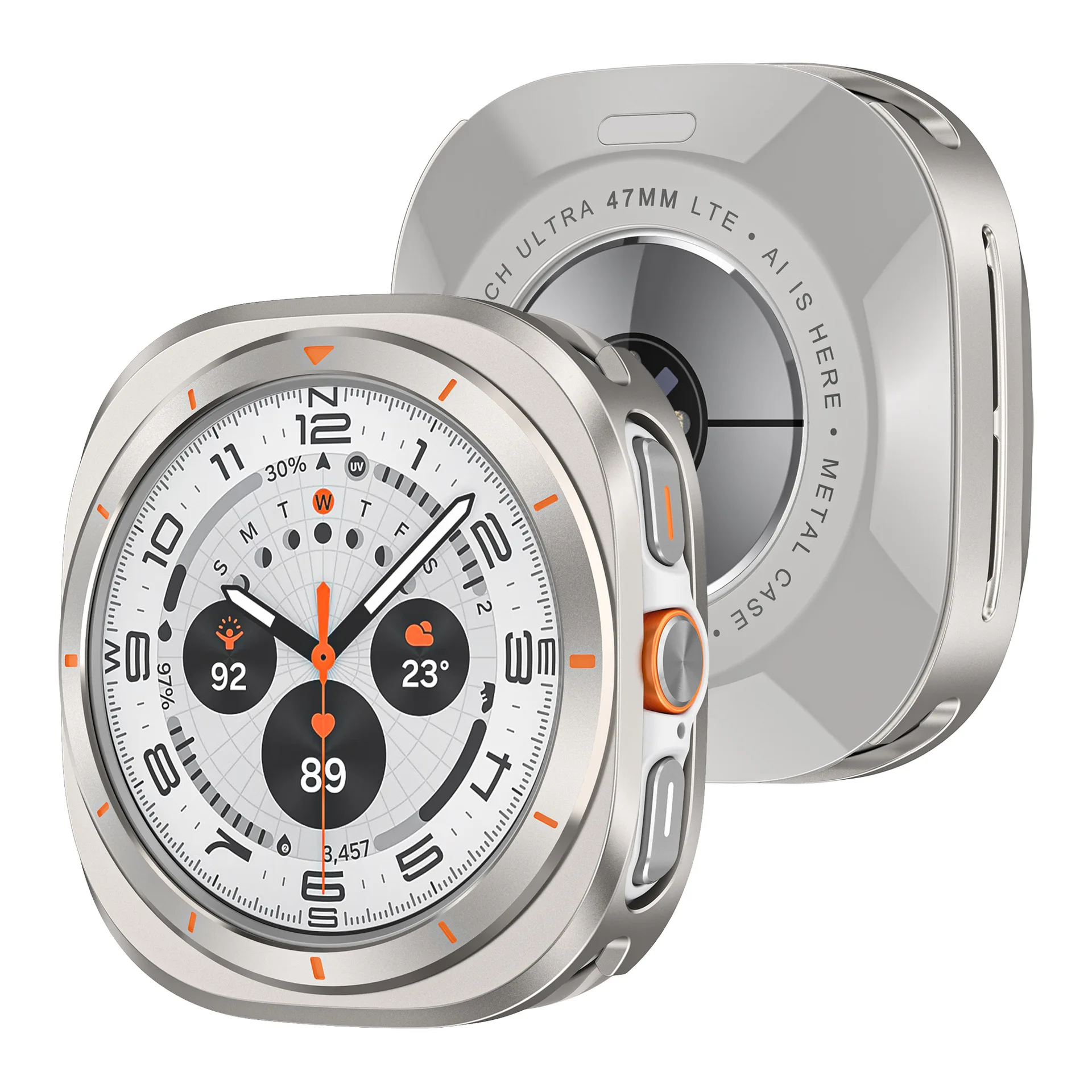 Durable Metal Protective Watch Case for 47mm Watches - Original Drop-Resistant Design