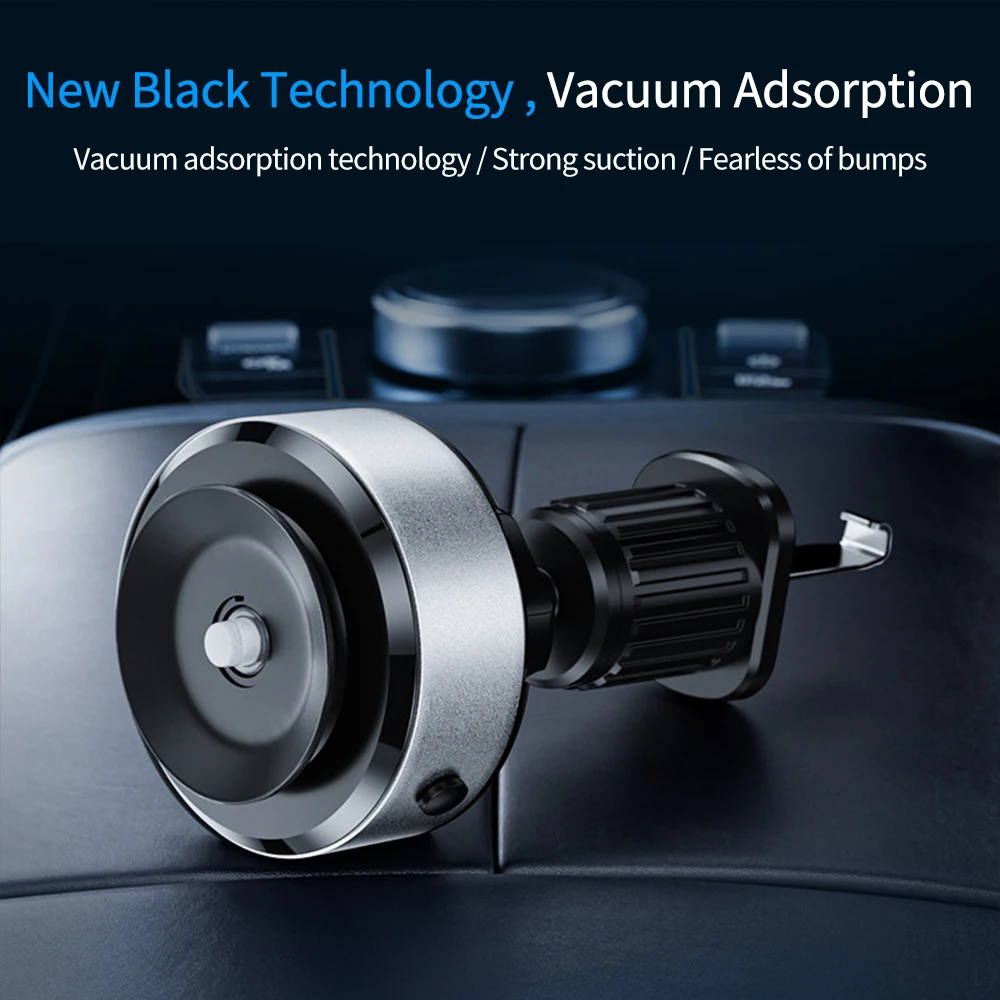 Vacuum Suction Car Phone Holder QI Wireless Car Charger for iPhone Xiaomi Fast Charging Air Vent GPS Phone Stand Easy Install