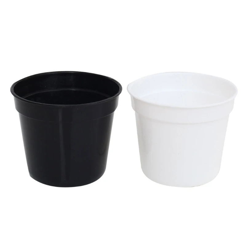 

10 Pack Mini Plastic Round Flower Pot Nursery Home Office Decor 2 Colors Choose