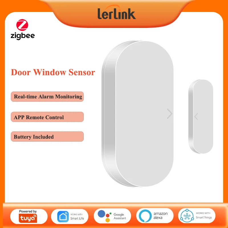 Tuya Zigbee Smart Door Window Open/Closed Detectors Sensor Alarm for Home Security and Smart Home Automation