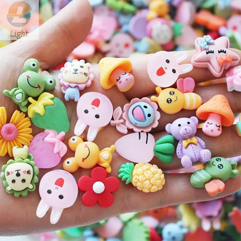 50Pcs Mixed Lots Cartoon And Animal Resin Flatback Cute Cabochons Decoden  Pieces 3D Nail Charms For Nail Art Scrapbook - AliExpress