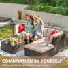 5 Pieces Patio Furniture Sets All Weather Outdoor Sectional Patio Sofa Manual Weaving Wicker Rattan Patio Seating Sofas 1