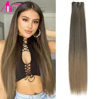 Alibaby cheveux raides paquets Extensions lisse Ombre cheveux tissage 26 pouces longs synthétiques cheveux raides paquets complet jusqu'à fin 150g 2