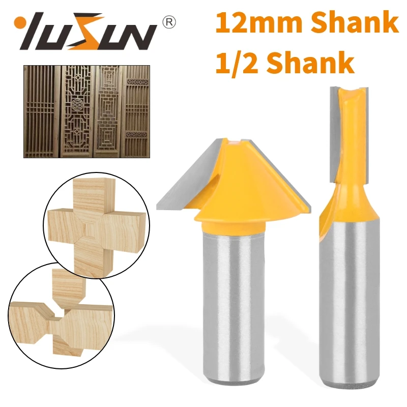 

YUSUN Carbide Tenon Cutting Bits Knife Flat-bottomed V Shape Router Bit Milling Cutter For Wood Bit Face Mill Carbide Cutters