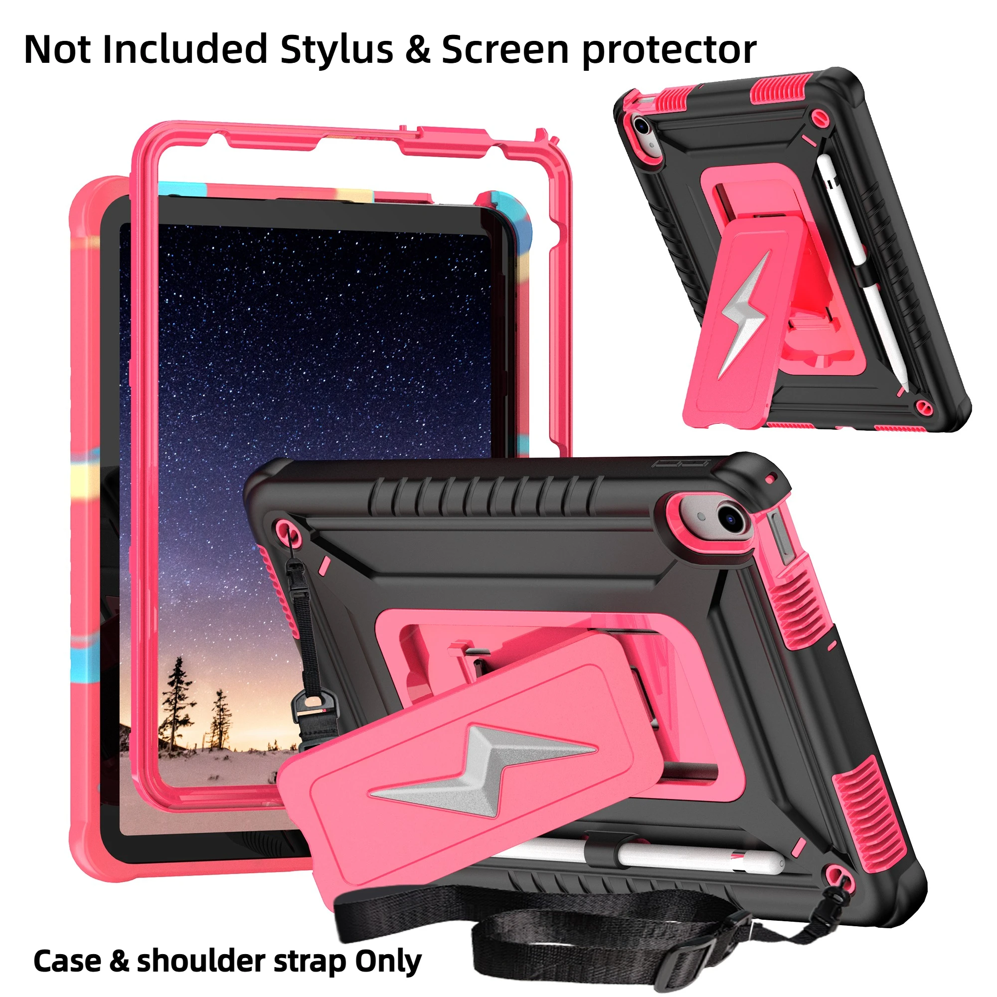 Shockproof & Drop-Resistant Tablet Case with Stand and Shoulder Strap
