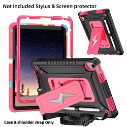 Shockproof & Drop - Resistant Tablet Case with Stand and Shoulder Strap - iPad Air2 Air1 9.7in (Black - Pink)