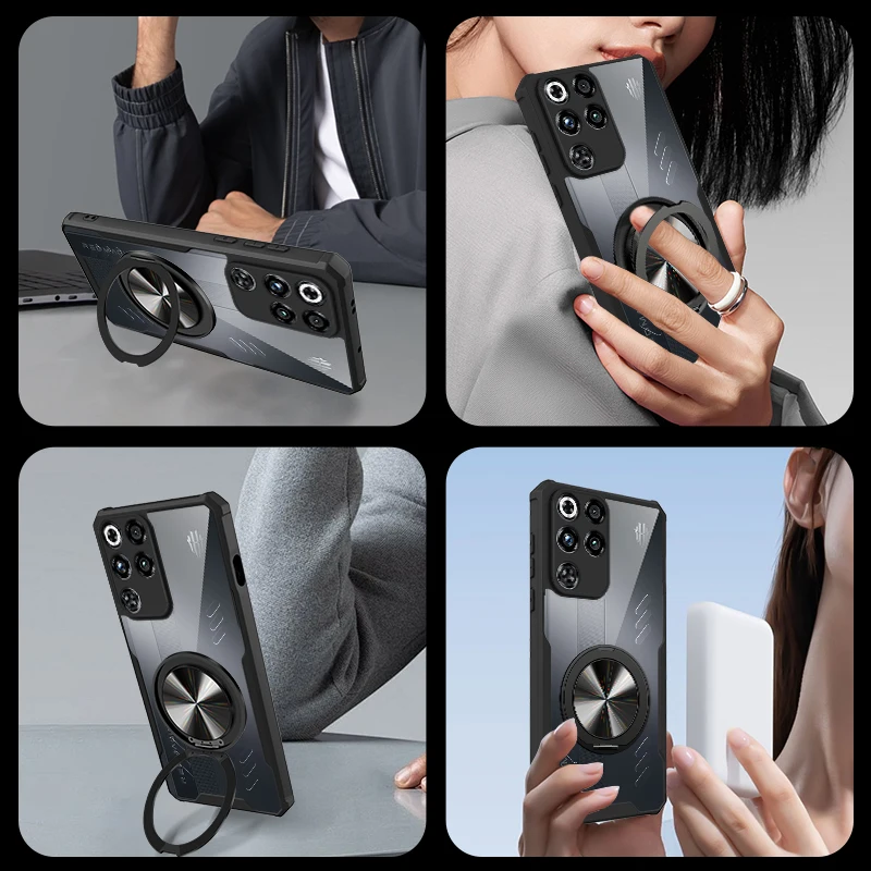 Magnetic Rotating Stand Transparent Case with Graphene Heat Dissipation