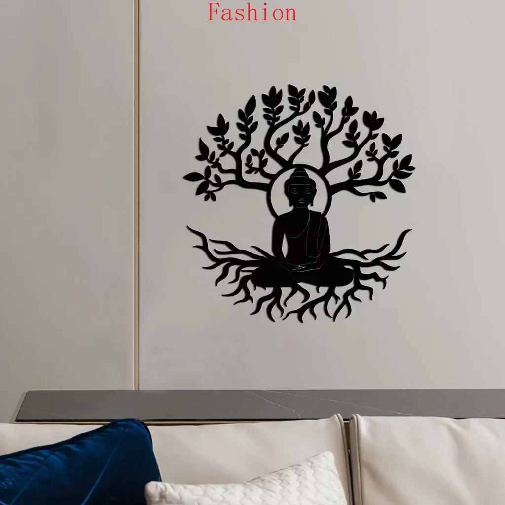 

1pc Metal Home Decor Buddhism Theme Decor Wall Art Decorations Bedroom Sticker Mural Metal Wall Hanging Decor Background