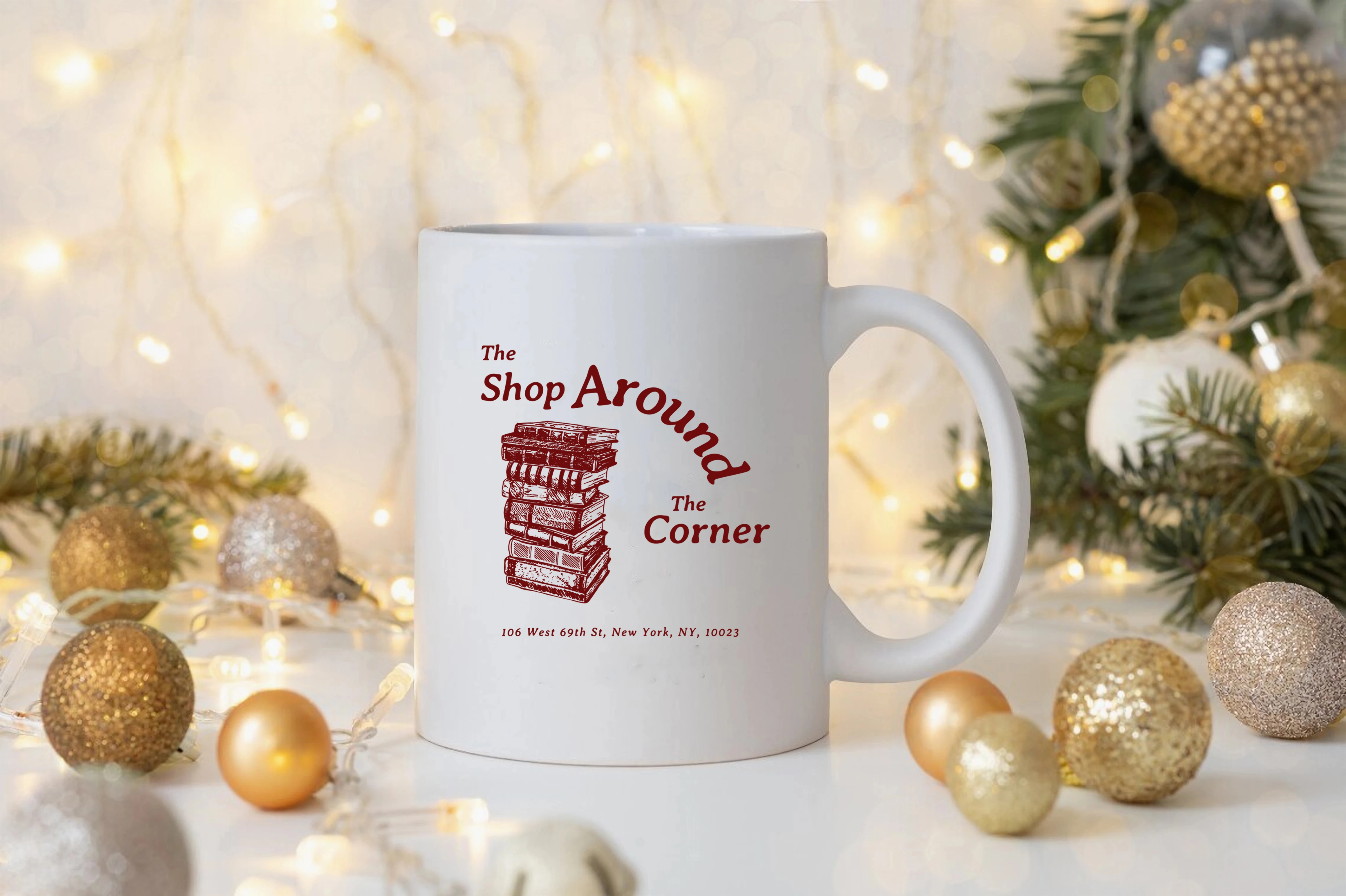 

Кружка с уголками магазина, удобная кружка с украшением из фильма «ты получила», подарок для влюбленных из фильма Мег Райан, осенняя кружка