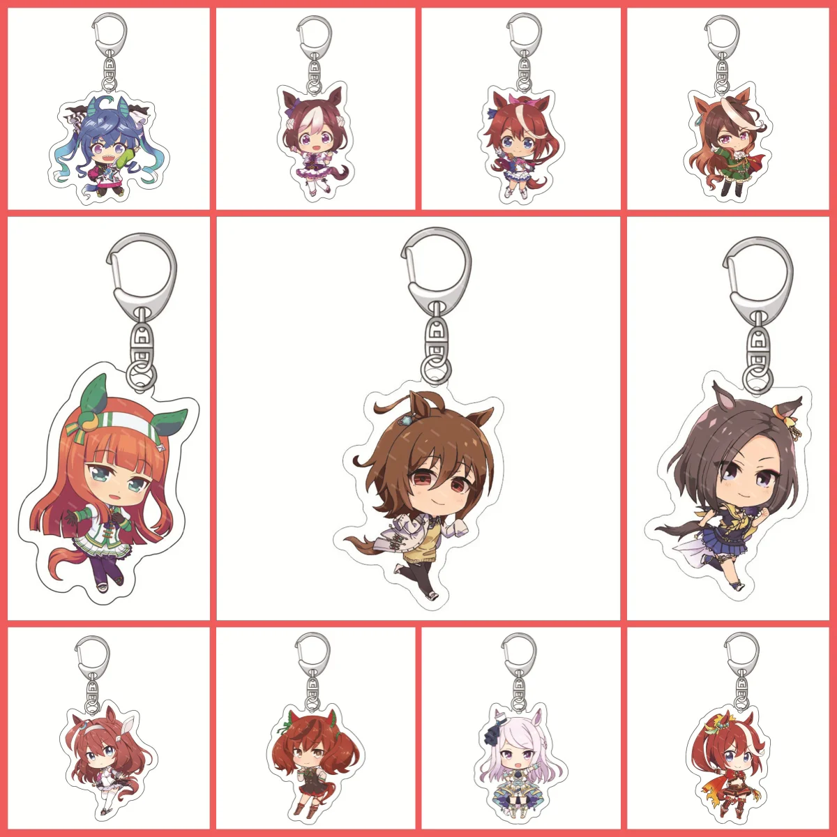 

6CM Cute Anime Pretty Derby Figures Agnes Tachyon Mejiro McQueen Narita Taishin Cosplay Acrylic Keychains Fans Birthday Gifts