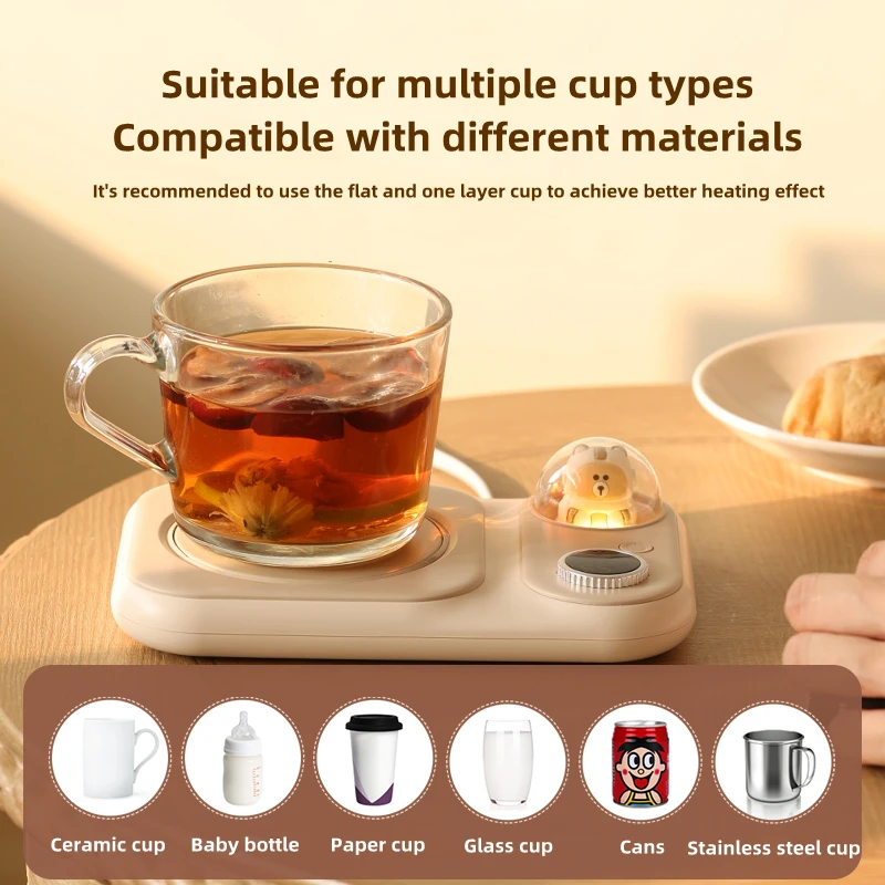 Heating Coaster Coffee Heater Home Office Desktop Electric Milk Tea Heat Coaster Coffee Mug Heating Mat 5 Gear Constant Temperature Cup Warmer