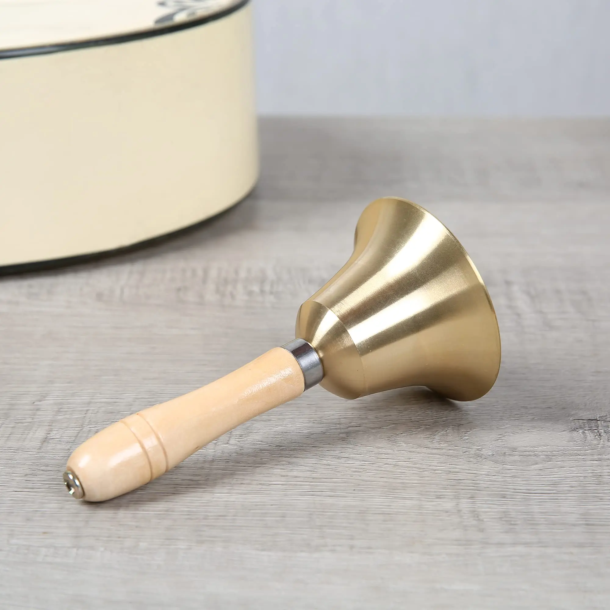 Hand Call Bell Solid Brass With Wood Handle 3.15 Inch and 4.3 Inch For Kids Adults hand call bell