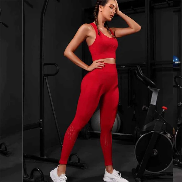 Seamless Yoga Shorts Set Women Fitness Suit Sports Gym Wear