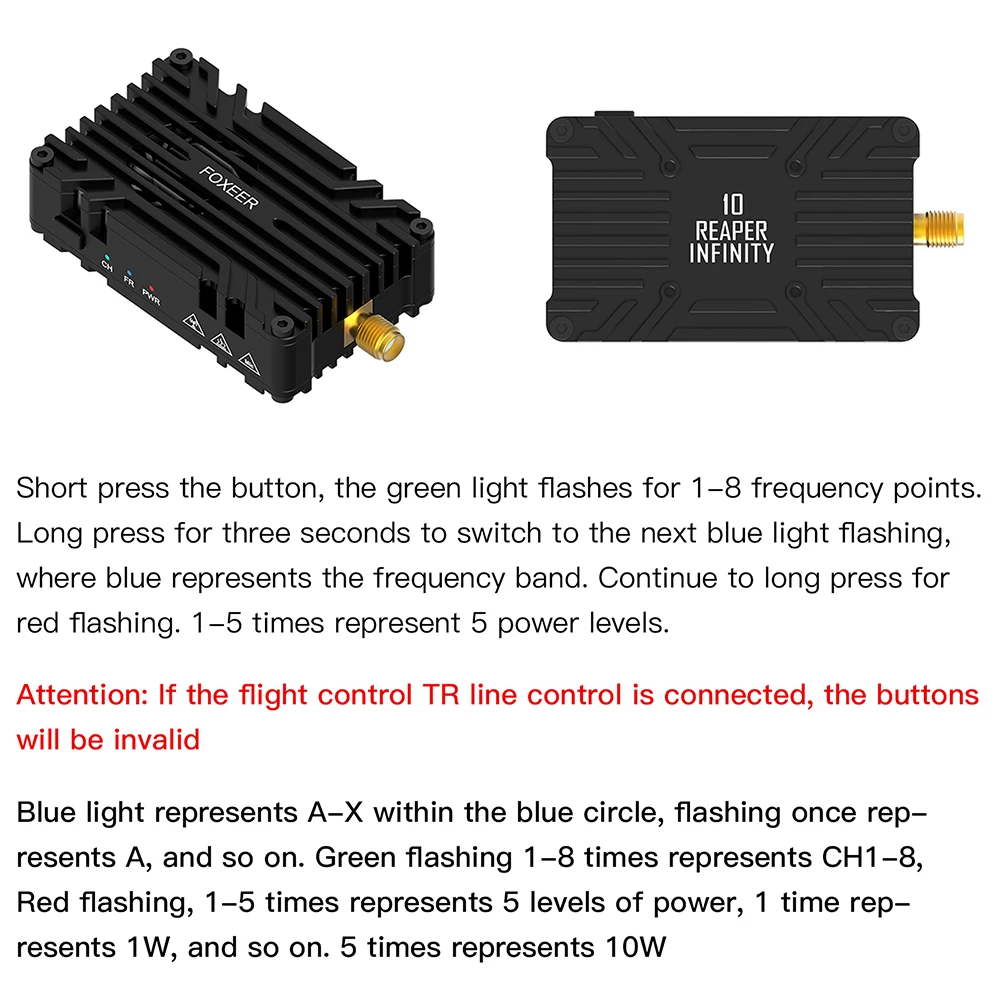 FOXEER Reaper Extreme 3W 10W V2 VTX видеопередатчик 80CH 4,9 ~ 6G Встроенный микрофон для FPV