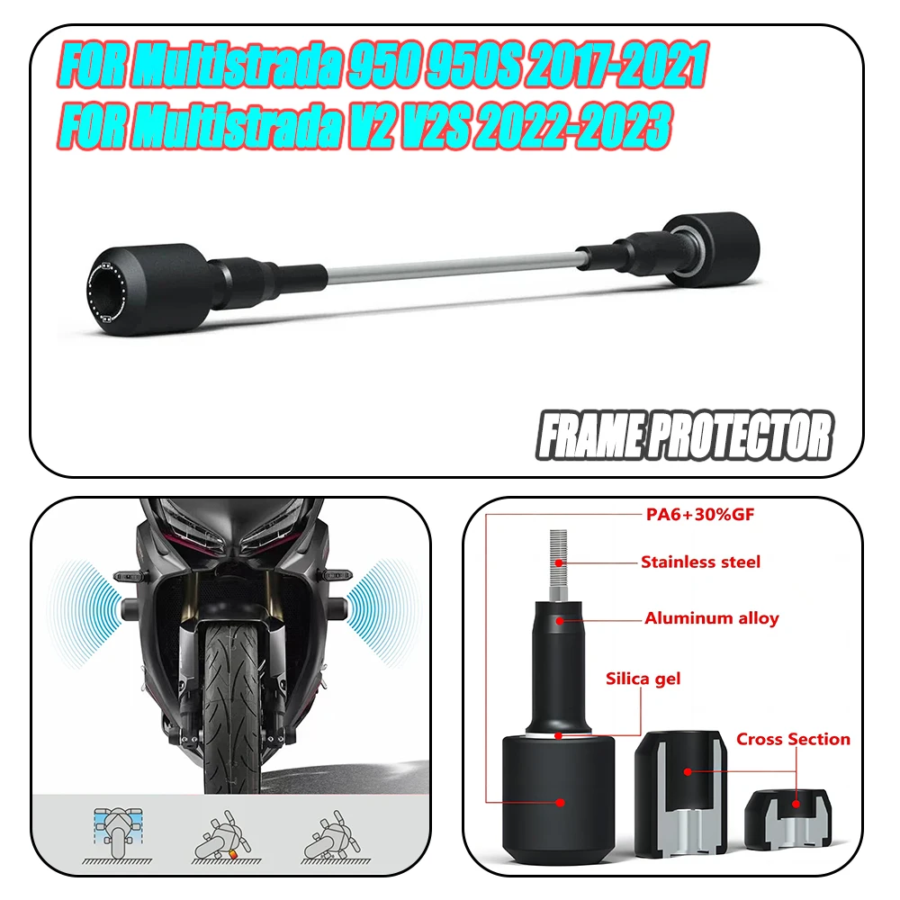 

Frame Slider Crash Protector For Multistrada 950 950S 2017-2021 Multistrada V2 V2S 2022-2023 Motorcycle Falling Protection