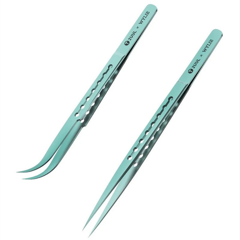 

Straight Curve Tip Forceps for Phone Motherboard Wire Jump Chip IC Repair Tool Titanium Alloy Tweezers