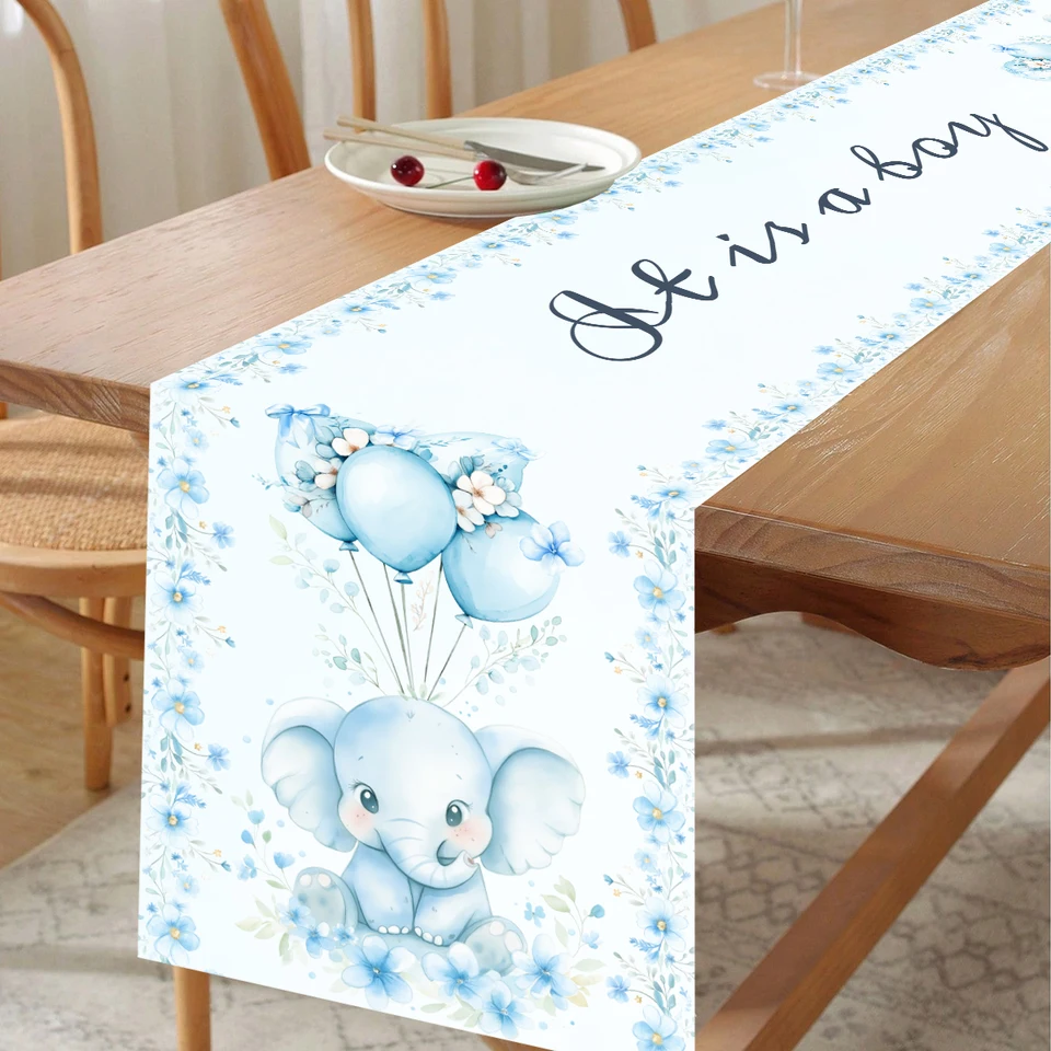Set Stoviglie Elefante Blu Per Feste - 69 Pezzi Per 16 Ospiti, Tema Baby Shower - Foto 5