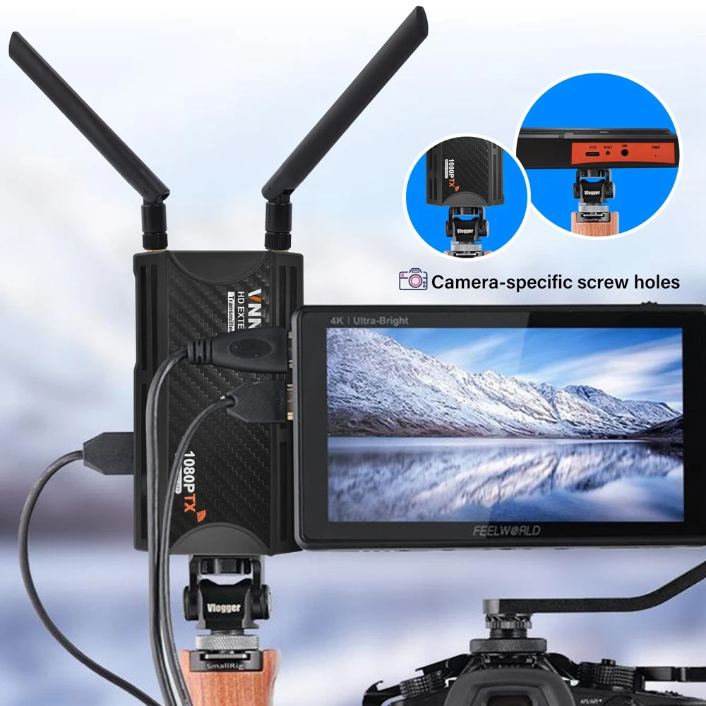 Wireless HDMI Extender Video Transmitter Receiver Screen Splitter for Pro Live Streaming PS4 Camera Camcorder PC To TV