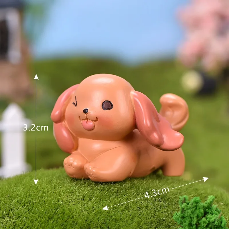 Dog Family Micro Landscape Resin Small Ornaments Bonsai Fleshy DIY Decoration Accessories