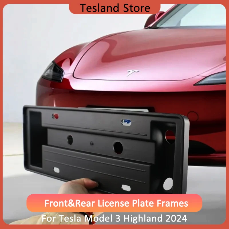 

Front Rear License Plate Frame for Tesla Model 3 2024 Highland Car Modification License Plate Holder 2024 Model3 Car Accessories