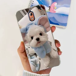 Charming Soft Silicone TPU Back Cover in Lovely Prints for Nokia 3 (Beige)