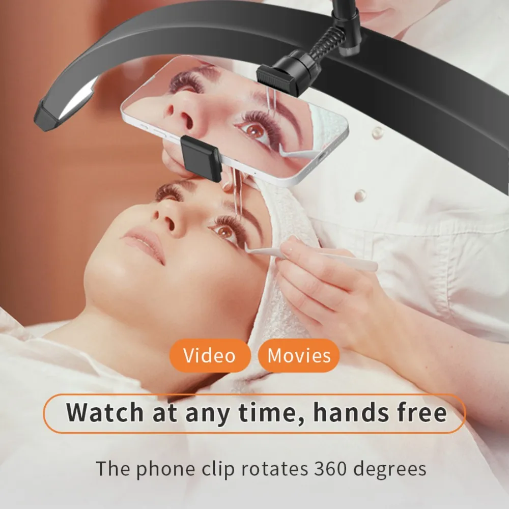 Desktop LED Video Light Half-moon Fill Light 3000K-6000K C-Clamp for Beauty Salon Makeup Live Streaming Bedside Night Lights