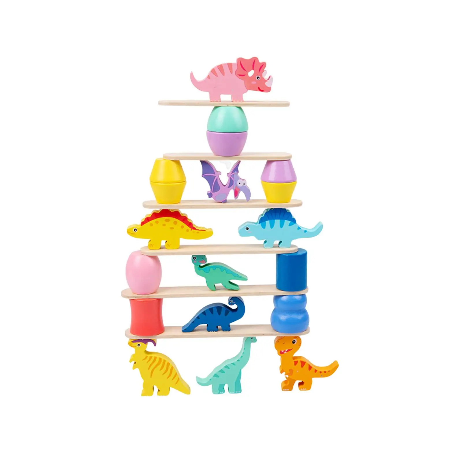 

Stackable Dinosaur Toys Fine Motor Balance Competition Game Building Toys for Boys Girls Babies 1 2 3 4 5 Year Old Birthday Gift