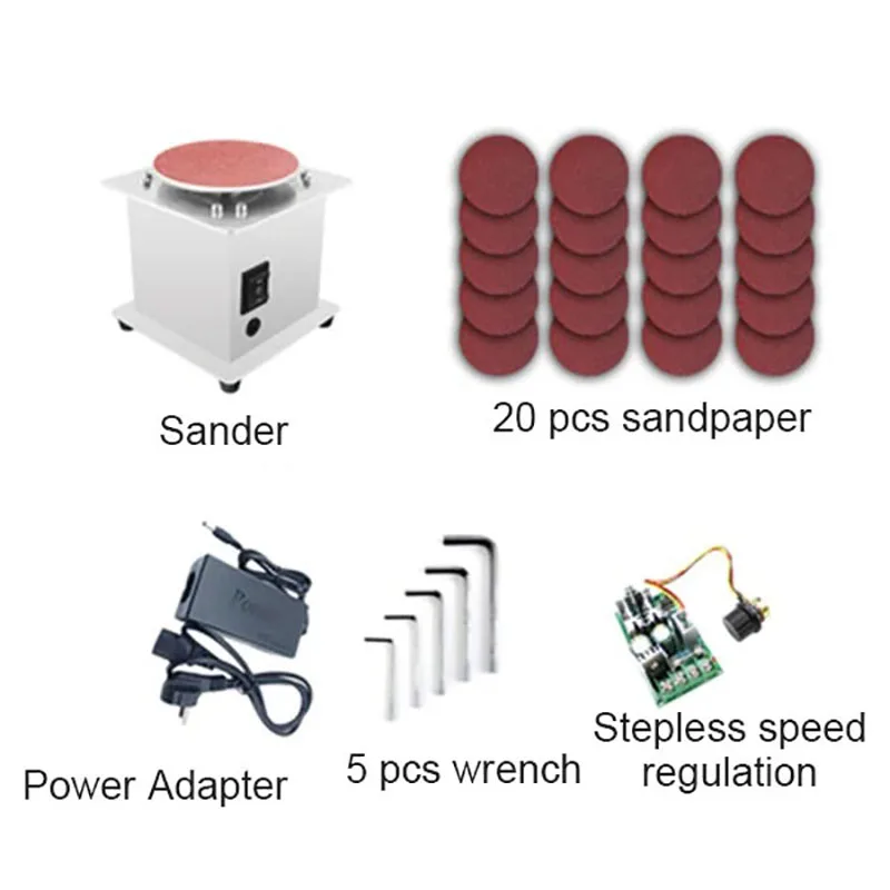 Mini Bench Disc Sander 220V Sanding Roller Electric Edge Sharpener 7 Variable Speed Self-adhesive Benchtop Grinding Machine electric grinder,electric sander