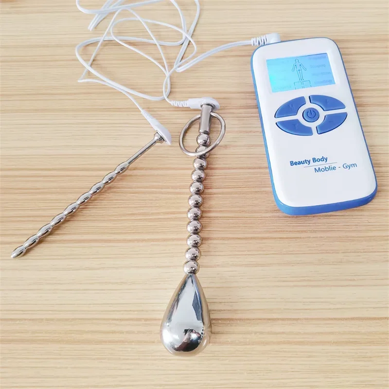 Metal Anal Bead Prostate Massage 8 Modes Electric Shock Male Penis Plug Urethral Dilator Sounding Sex Toys for Men Masturbation