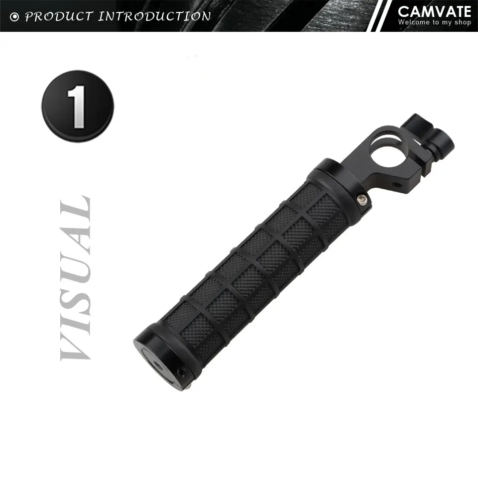 Rubber Camera Rod Handle Grip with 19mm Rod Adapter For DSLR Camera Shoulder Mou