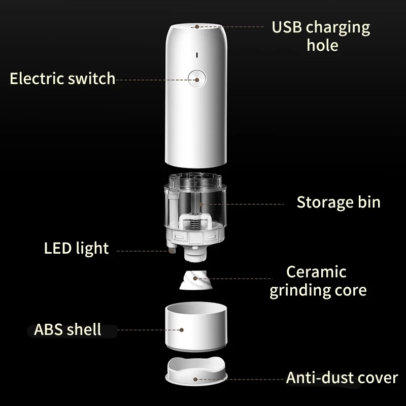 Xiaomi Electric Grinder USB Electric Automatic Mill Pepper Salt Spice Salt Pepper Grinder Home Seasoning Bottles Kitchen Tools 5