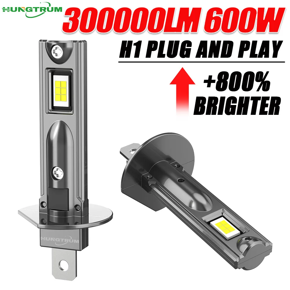 Ampul H1 Led Lamp 30000LM Super Heldere Spots Licht voor Auto 6000K Plug En Play Auto Koplamp 1:1 Mini size Foggers