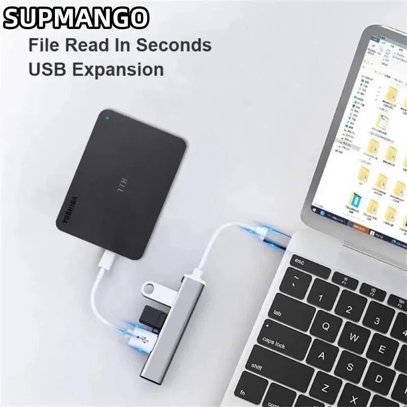 고속 변속기 USB 도크 다기능 와이어 분배기, 467 휴대폰 컴퓨터, C 타입, 원 드래그, 4 확장기