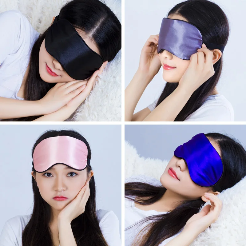 Eye Cover Imitated Silk Sleep Eye Mask Sleeping Padded Shade Patch Eyemask Blindfolds Portable Travel Eyepatch Travel Relax Rest