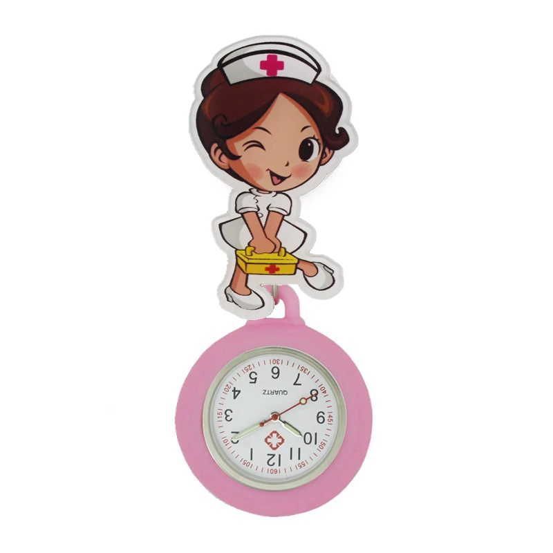 Cartoon Medical Box Nurse Doctor Women Silicone Pocket Watches pocket watch