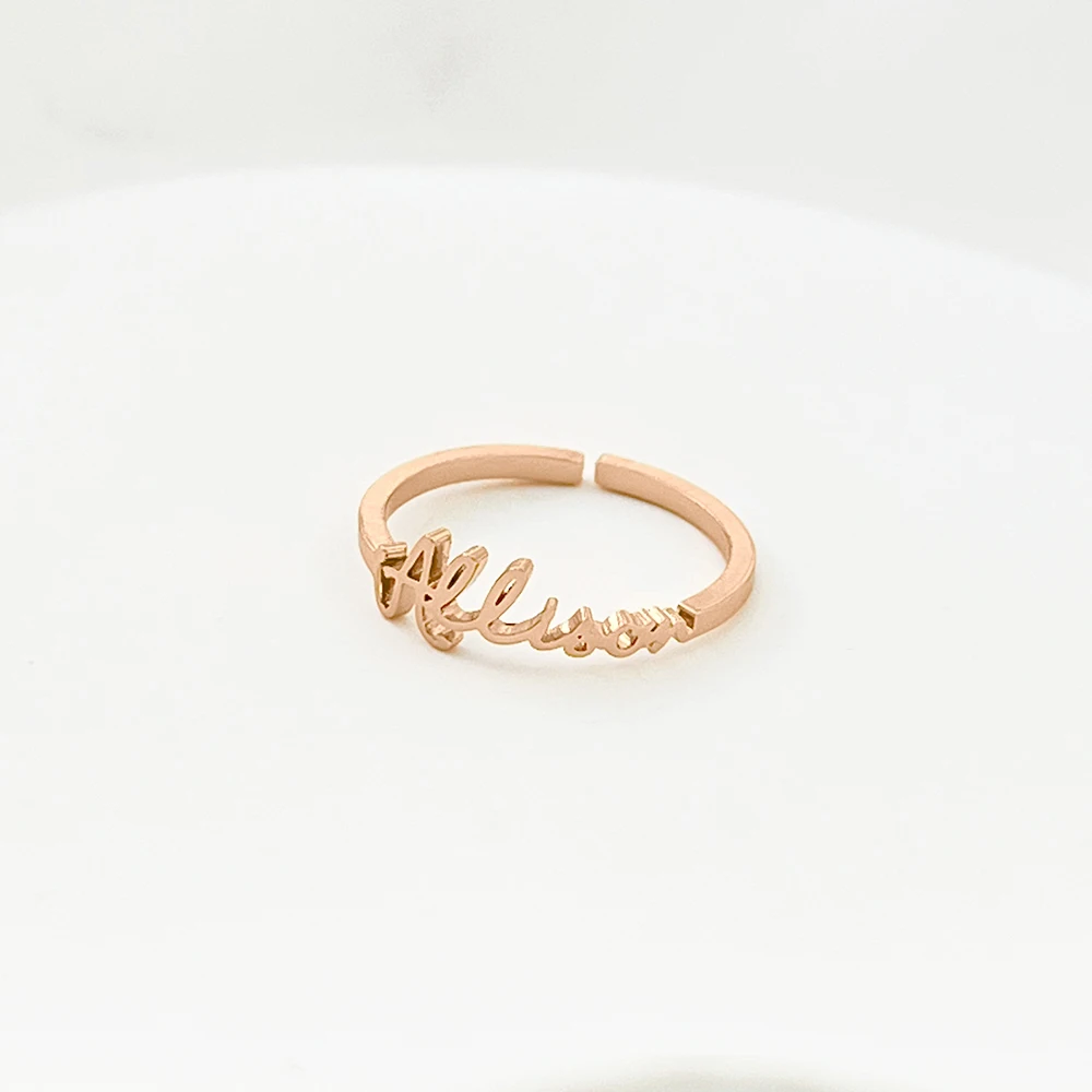 Minimalist Tiny Custom Name Rings for Women Personalized Stainless steel Ring Wedding Rings Free Delivery Couple Gold Ring Gift