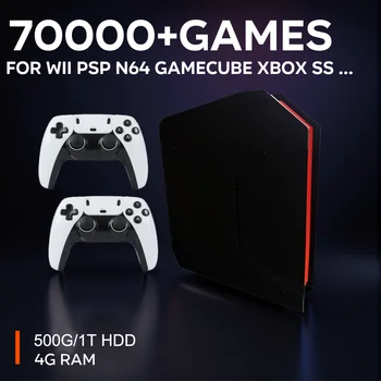 Console di Gioco Retro X4 500G/1T con Doppio Sistema, CPU I3-3110M, Supporta Giochi per 4 Giocatori, Compatibile con PS2 PSP Wii N64 DC SS, Plug&Play su TV