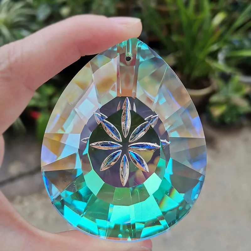 76mm Crystal Suncatcher Rainbow Chandelier Prism Parts Hanging Pendant Home DIY Wedding Window Decoration Figurine Ornament