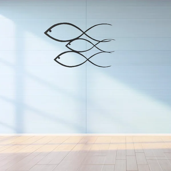 

Металлический Настенный декор в виде черной рыбы, Металлический Настенный декор, украшение для дома, гостиной, морской знак, железное искусство, украшение для стены в подарок