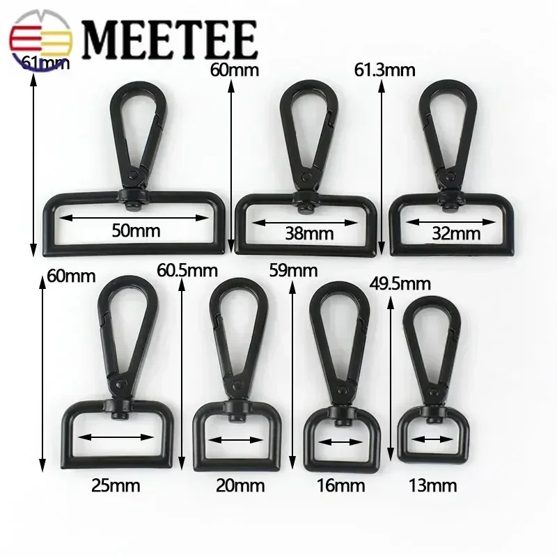 5/10Pcs Meetee 16-50mm 금속 버클 가방 스트랩 걸이 수화물 개 목걸이 회전 Clasps 트리거 클립 스냅 후크 DIY 공예