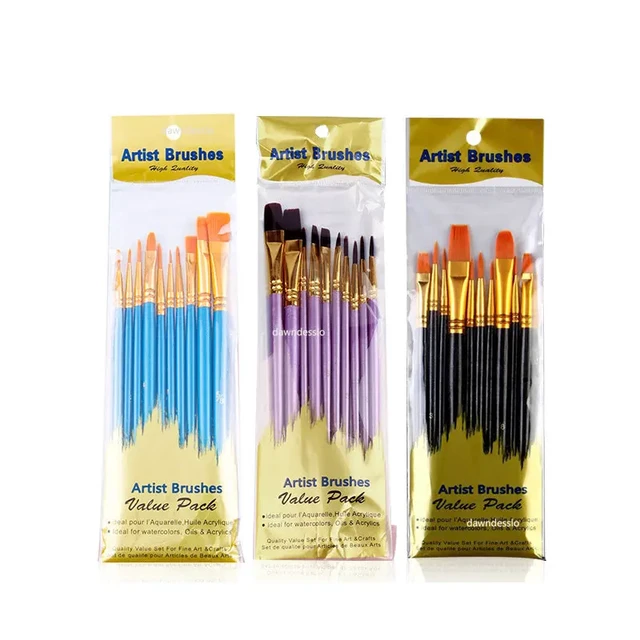 Watercolor Paint Brushes Set - 10 Pcs Artists Paint Brush Set Acrylic  Watercolor - Aliexpress