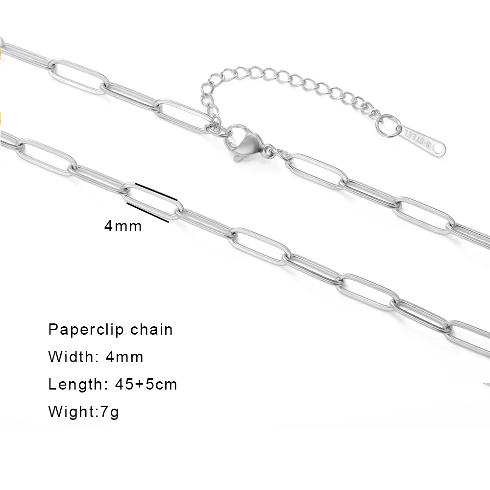 Set 5 Collane Catena Donna CASSIECA In Acciaio Inossidabile 316L, Oro/Argento/Oro Rosa, Serpente E Cubica, Ipoallergeniche, Regalo - 3