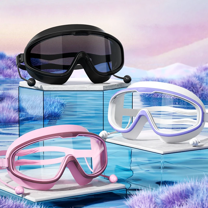 Swimming Goggles with Big Frame HD Lens and Anti-fog Waterproof for Adults Shower Pool Use by Men Women swimming goggles